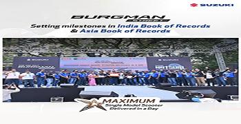 A milestone at Suzuki Matsuri Mumbai for delivering the new Burgman Street, setting IBR and ABR records.